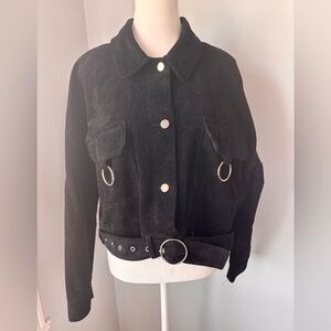 Tiger Mist Black Corduroy Utility Jacket